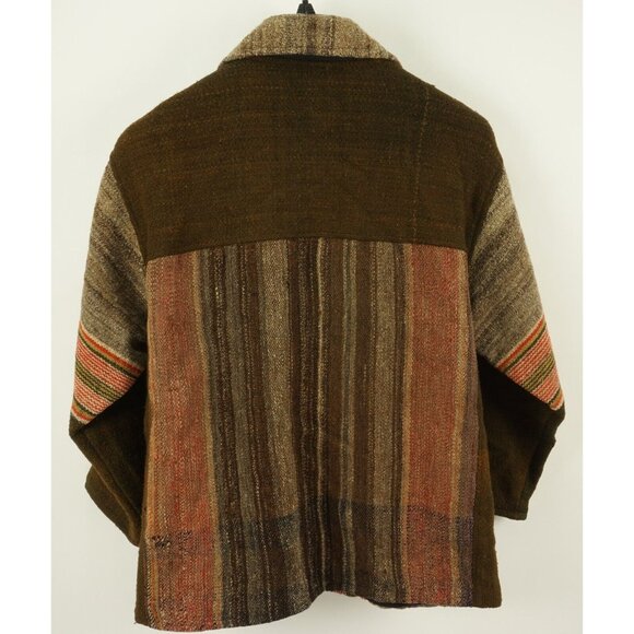 Vintage Handwoven Tweed Native Southwestern Collared Shirt Jacket Unisex - Picture 2 of 9